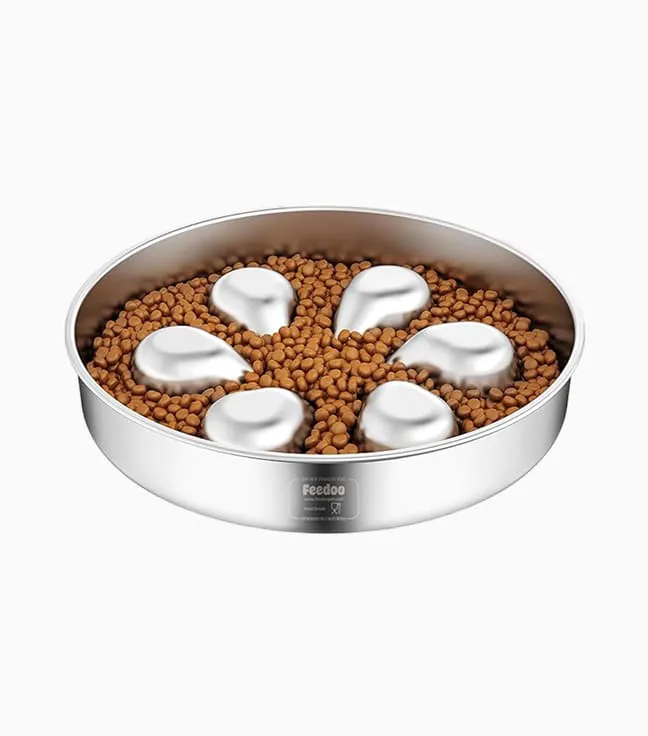 Large Breed Dog Slow Feeder 3 Cup Stainless Steel with Non-Slip Base
